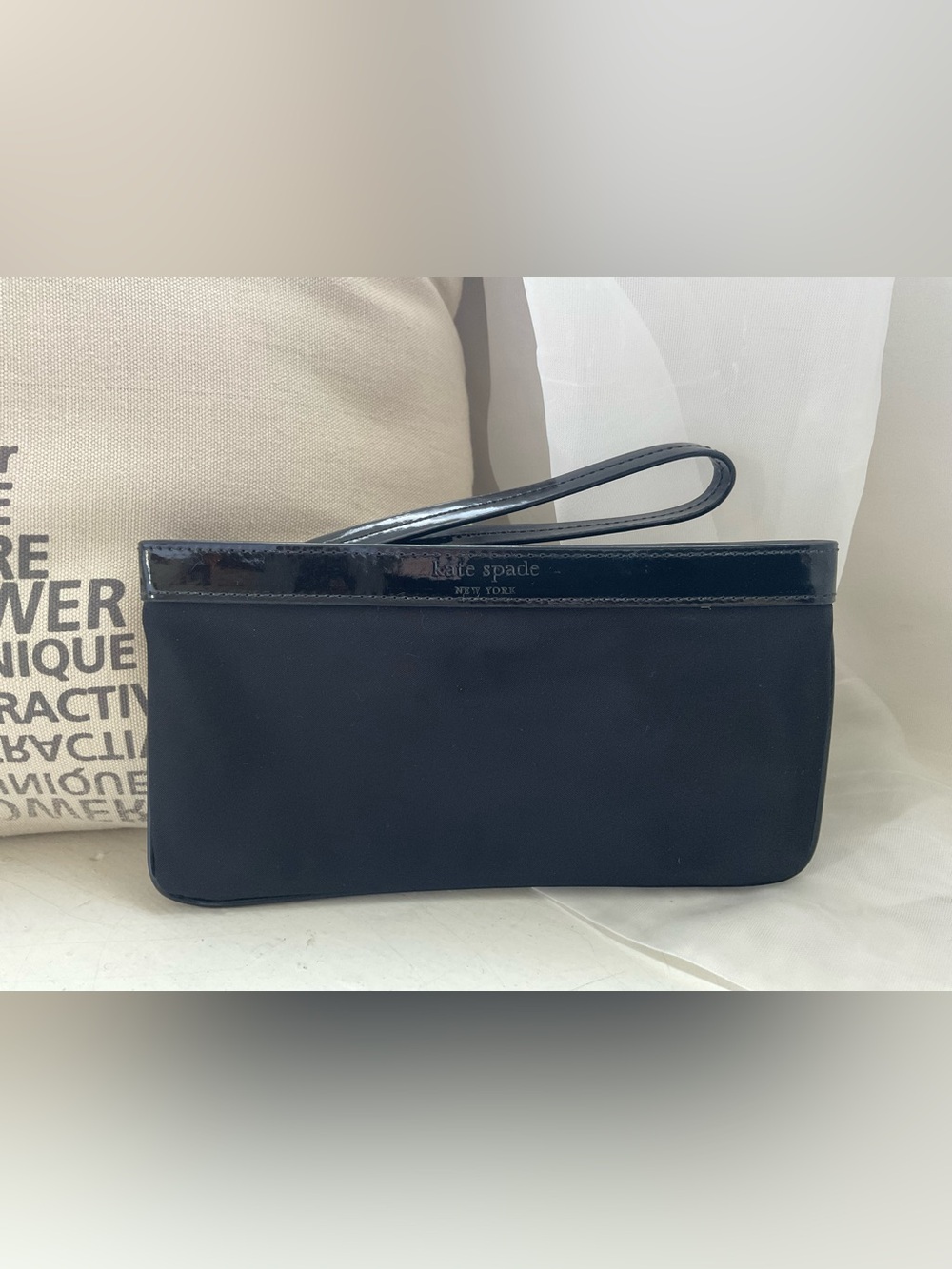 kate spade Black Patent-Trim Wristlet